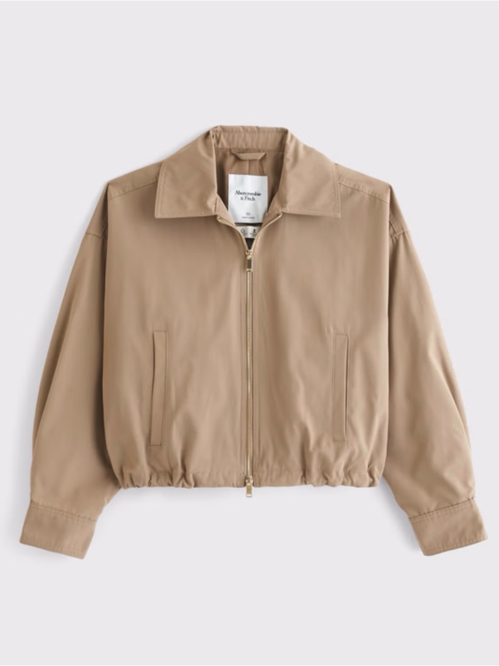 Nwt Cropped Bomber Abercrombie & Fitch Cinched Double-Zip Jacket Gold Hardware